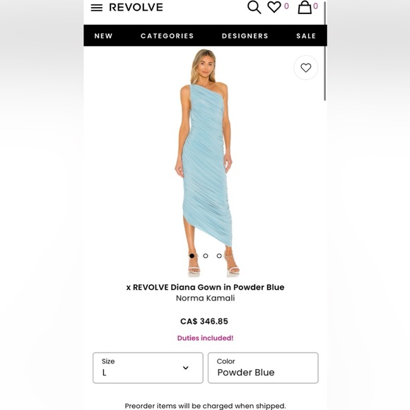 Norma Kamali Diana Gown BNWT Powder Blue - Picture 1 of 7